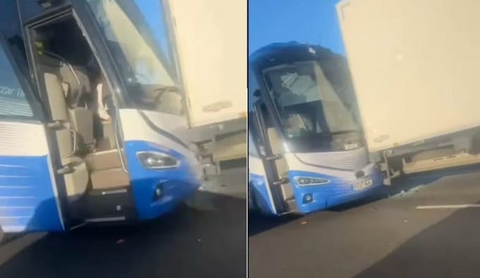 Incidente stradale per il pullman del Real Madrid: tampona un camion in Inghilterra [VIDEO]
