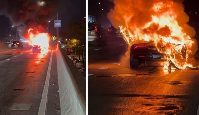 La Lamborghini Revuelto di un influencer prende fuoco in strada: divorata dalle fiamme dopo soli 180 km [VIDEO]