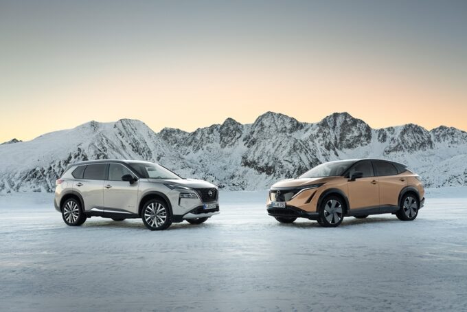 Nissan X-Trail e Ariya protagoniste del e-4ORCE Vertical Winter Tour 2024 [FOTO]